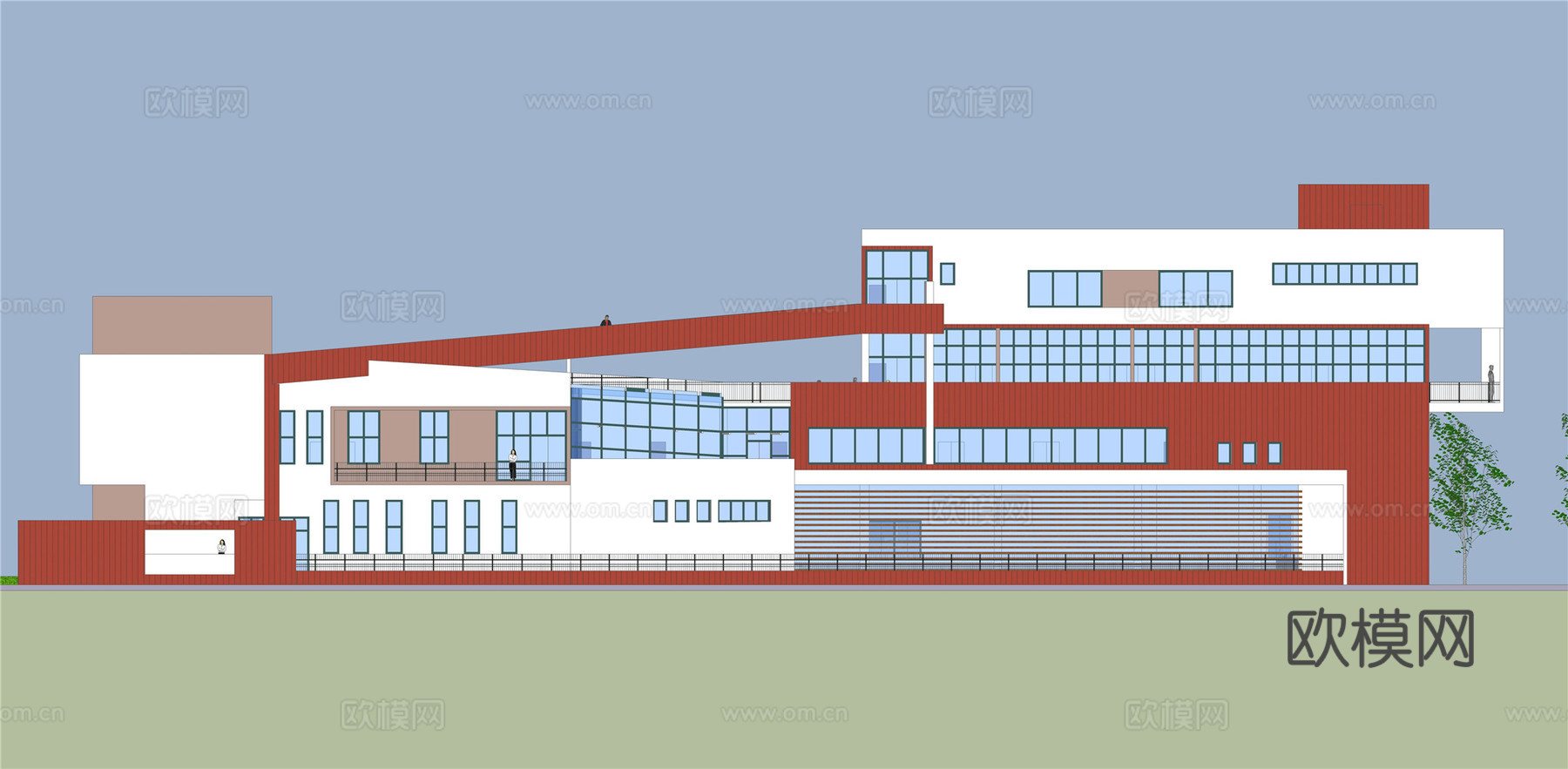 现代大学生活动中心su模型下载