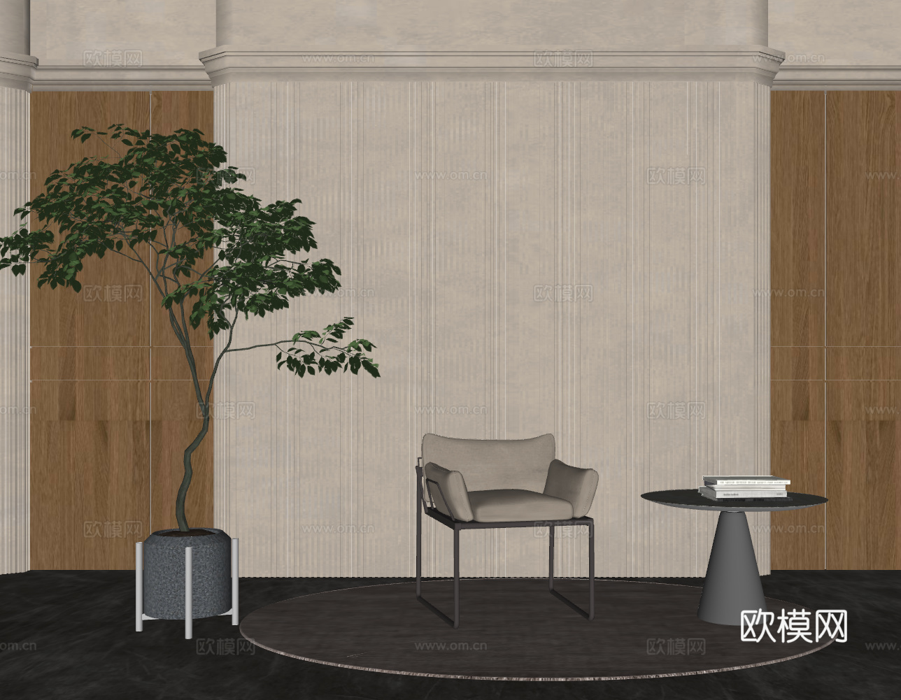 现代休闲椅su模型下载