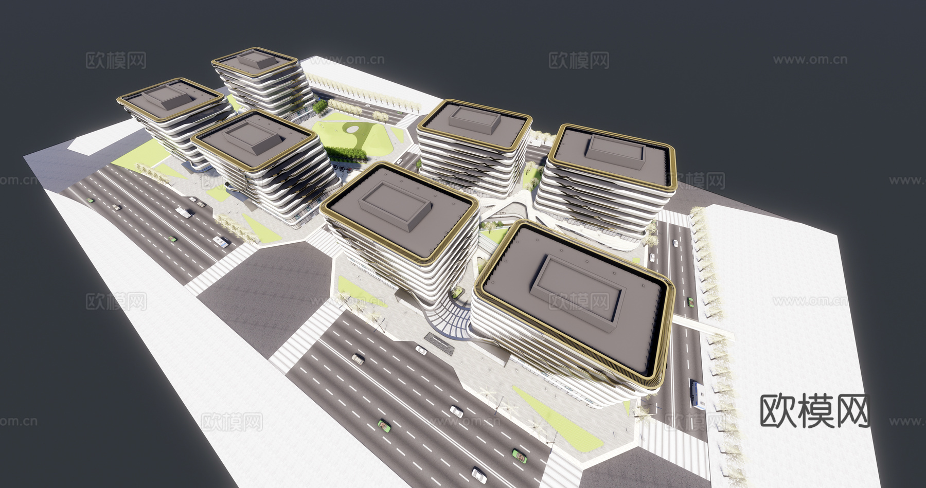 现代办公楼su模型下载