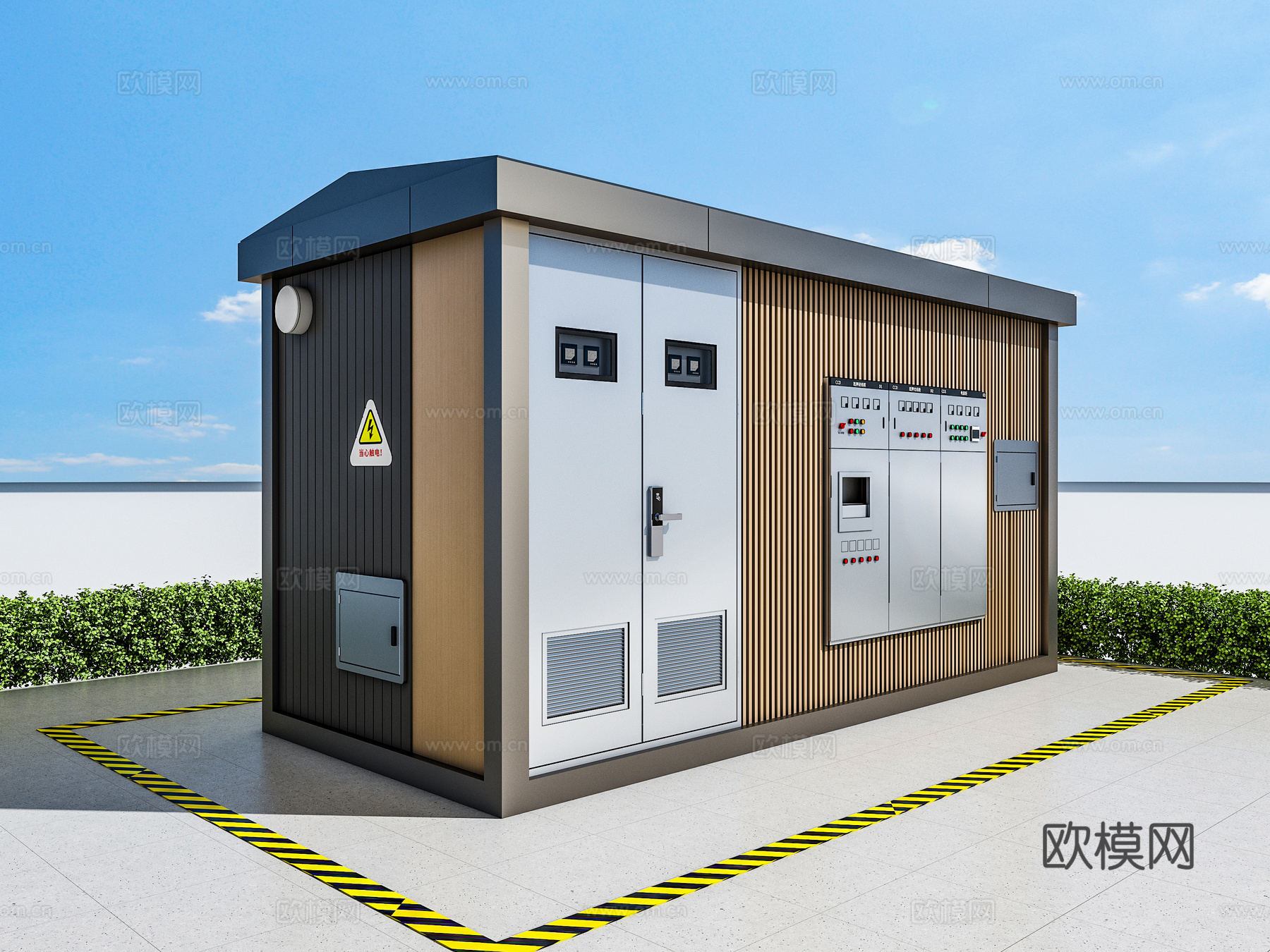 北欧风配电房 箱变3d模型
