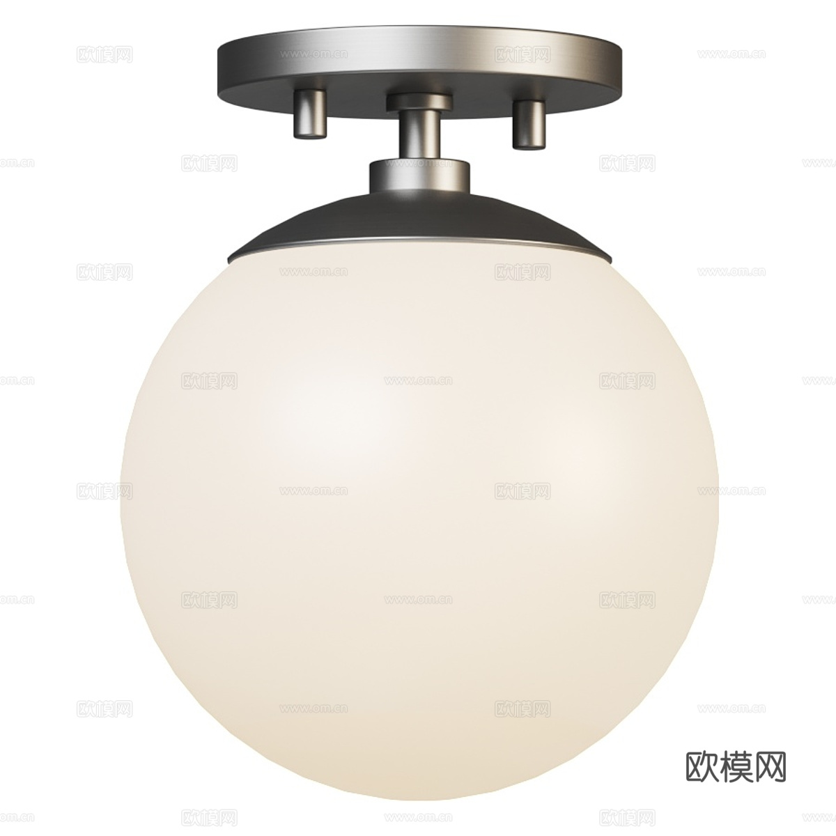 现代轻奢球形玻璃吸顶灯3d模型