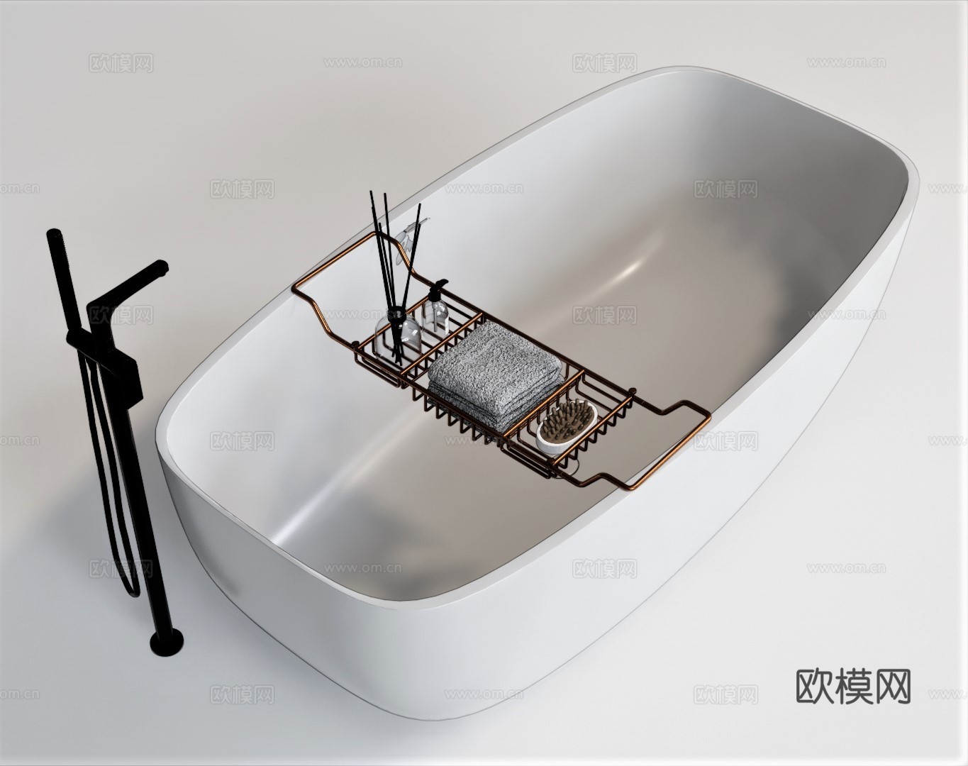 现代浴缸su模型下载
