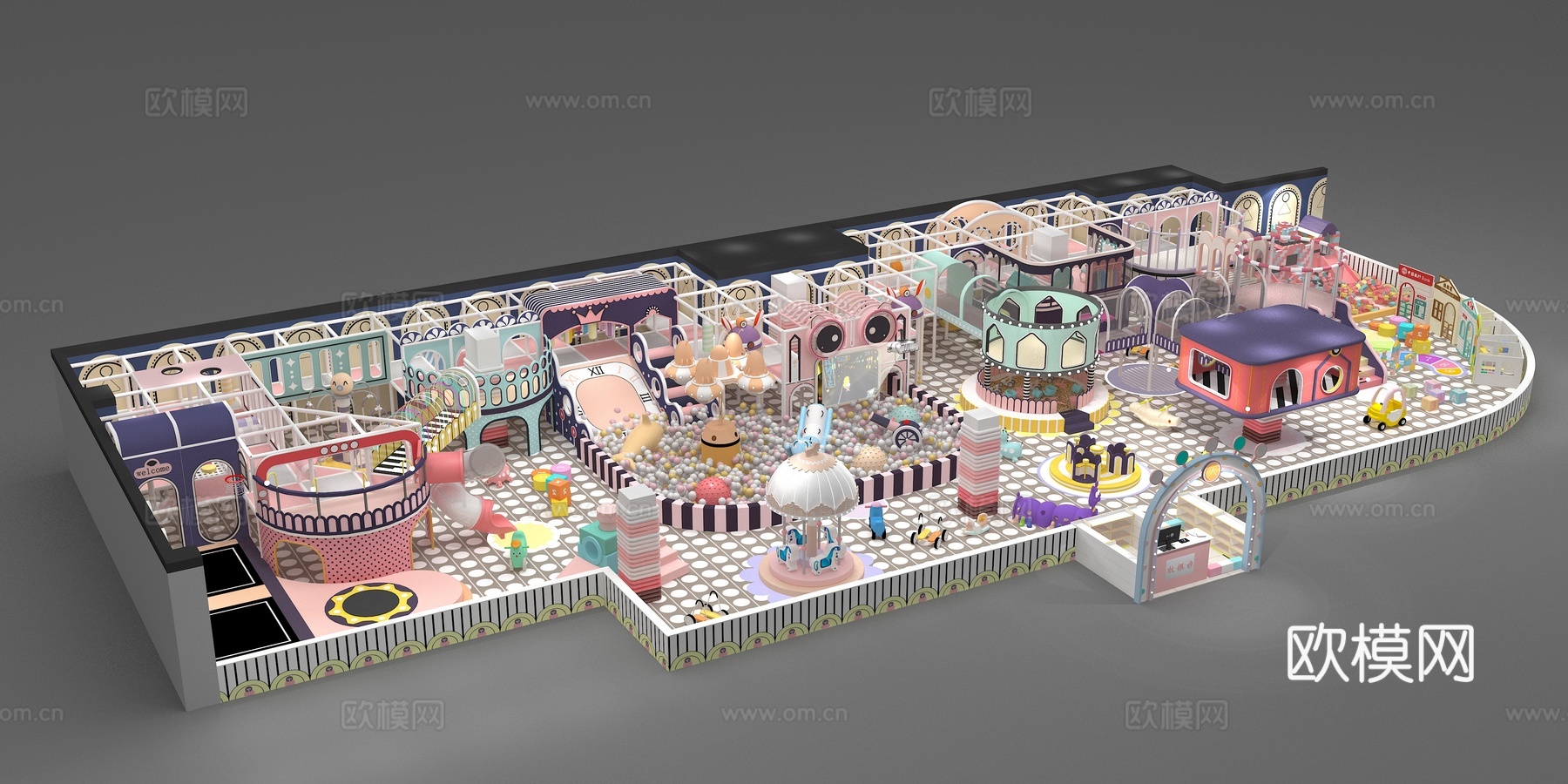 儿童乐园淘气堡3d模型