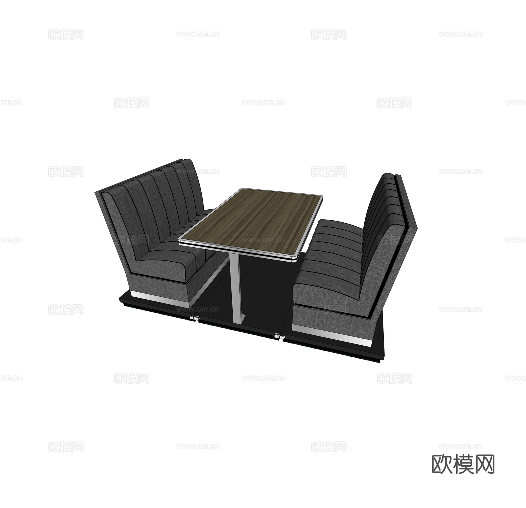 现代卡座餐桌椅su模型下载