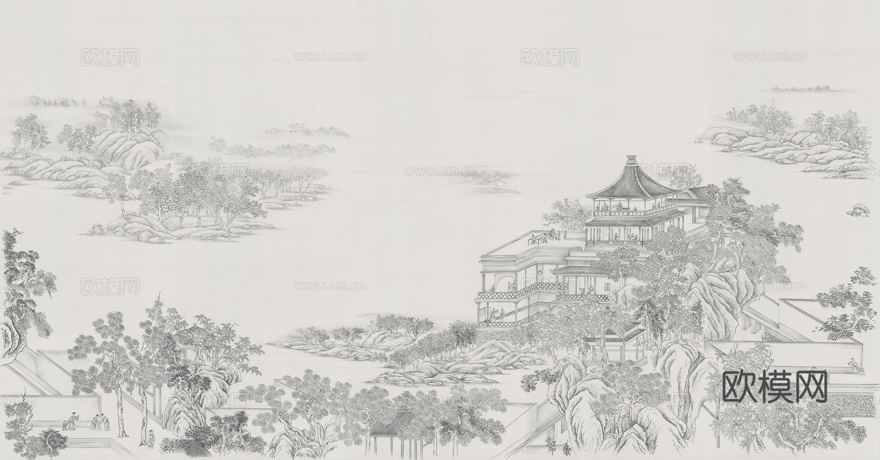 现代高清 新中式 中国风 壁纸 壁布