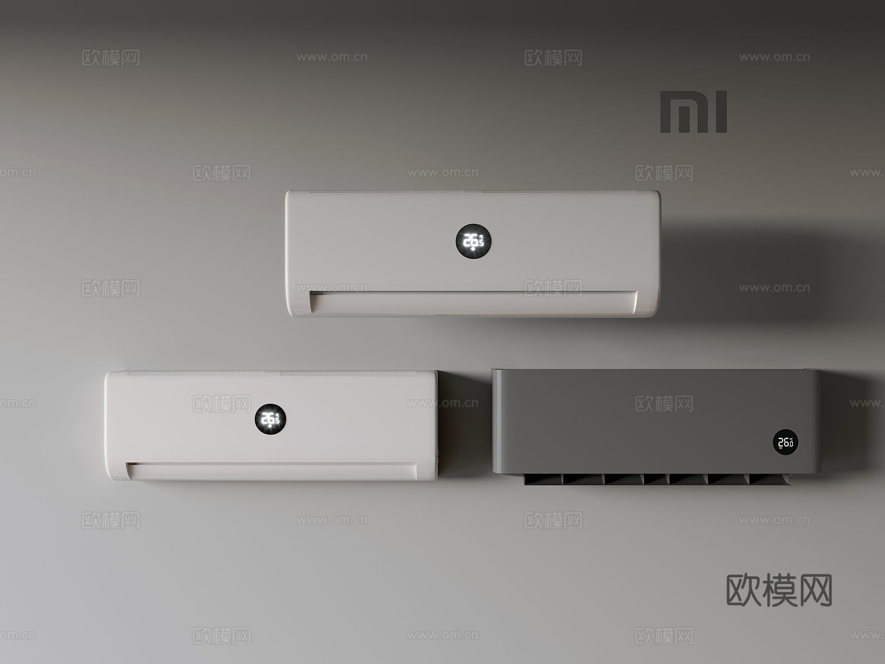 极简空调超薄机身现代家居风3d模型