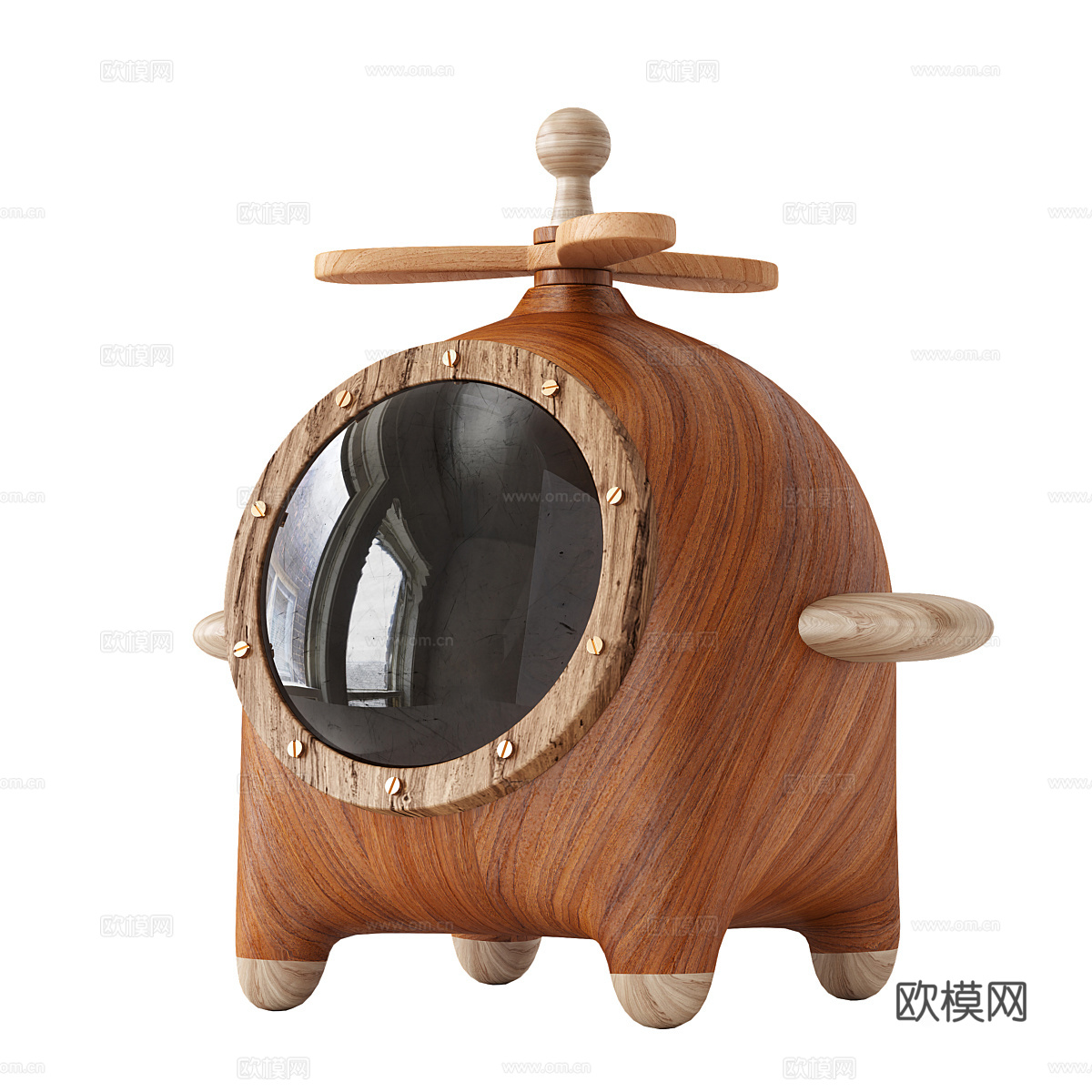 现代木质儿童玩具飞机3d模型