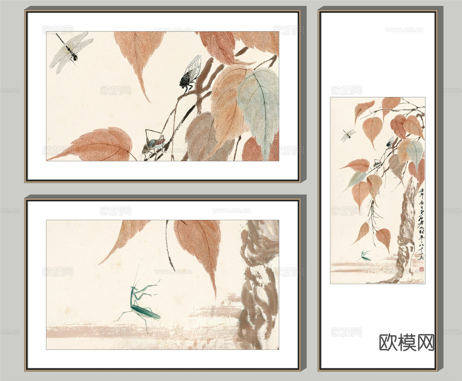 现代装饰画su模型下载