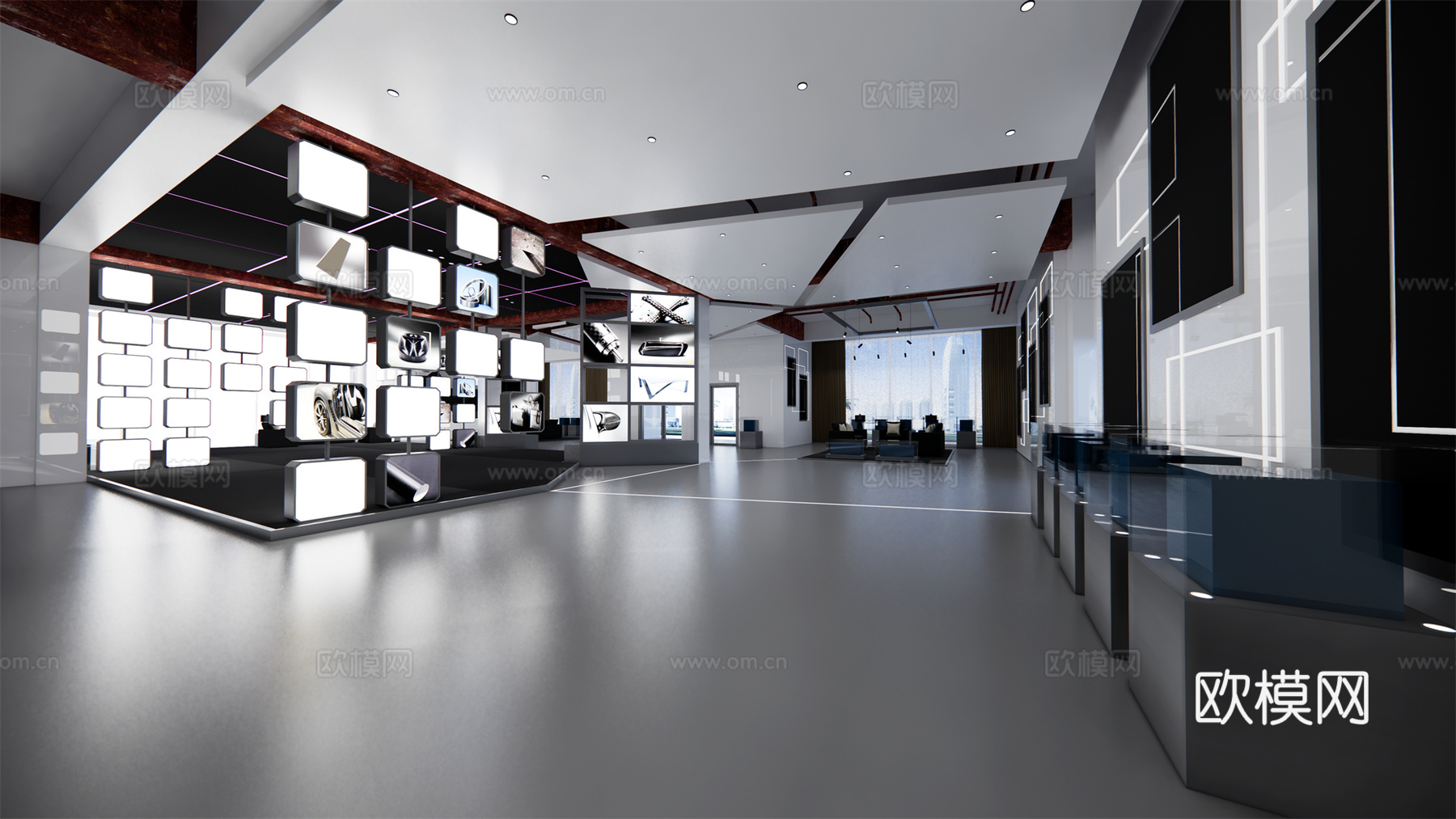 现代科技展厅su模型下载