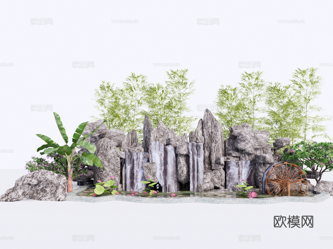 中式园林景石 景观石su模型下载