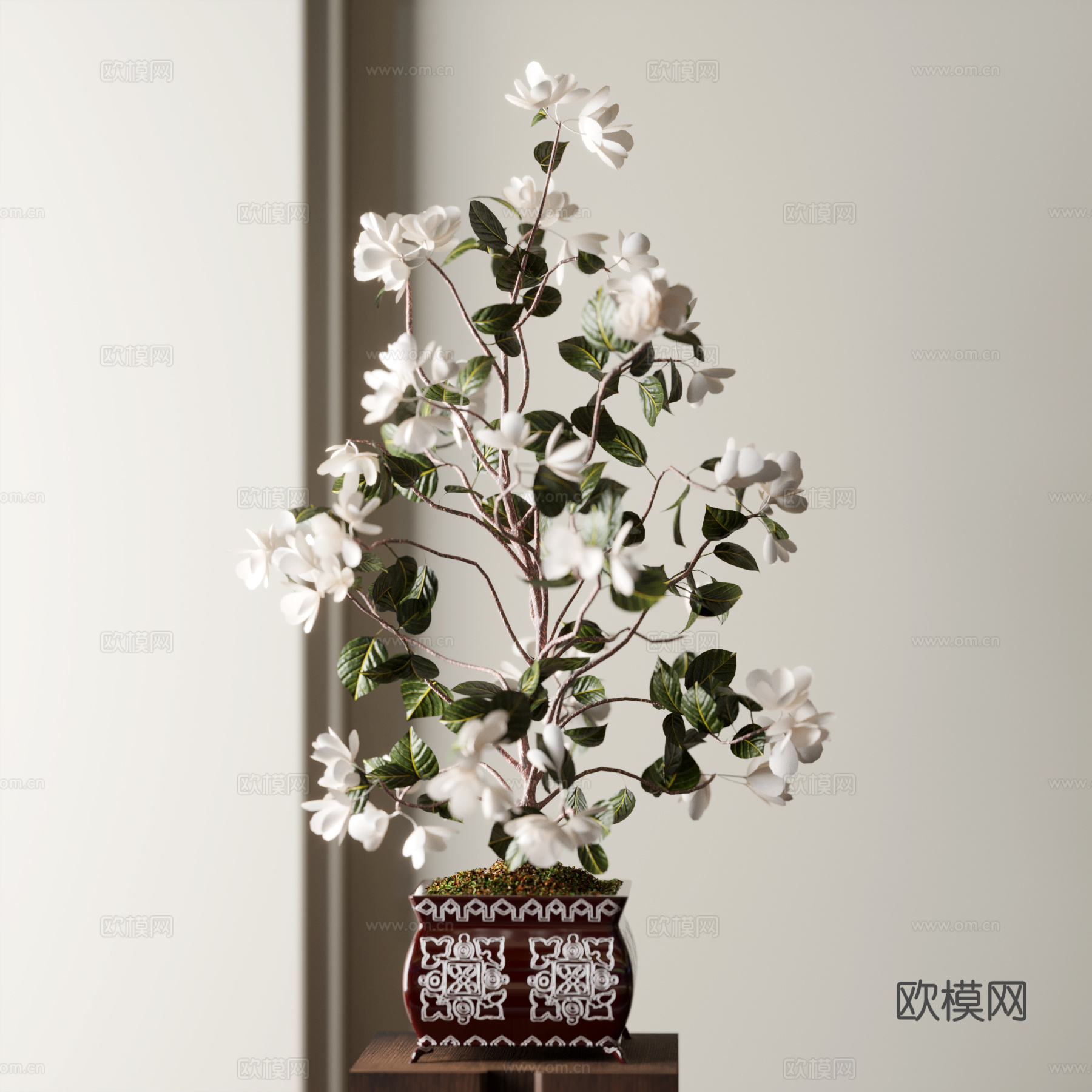 新中式盆栽su模型