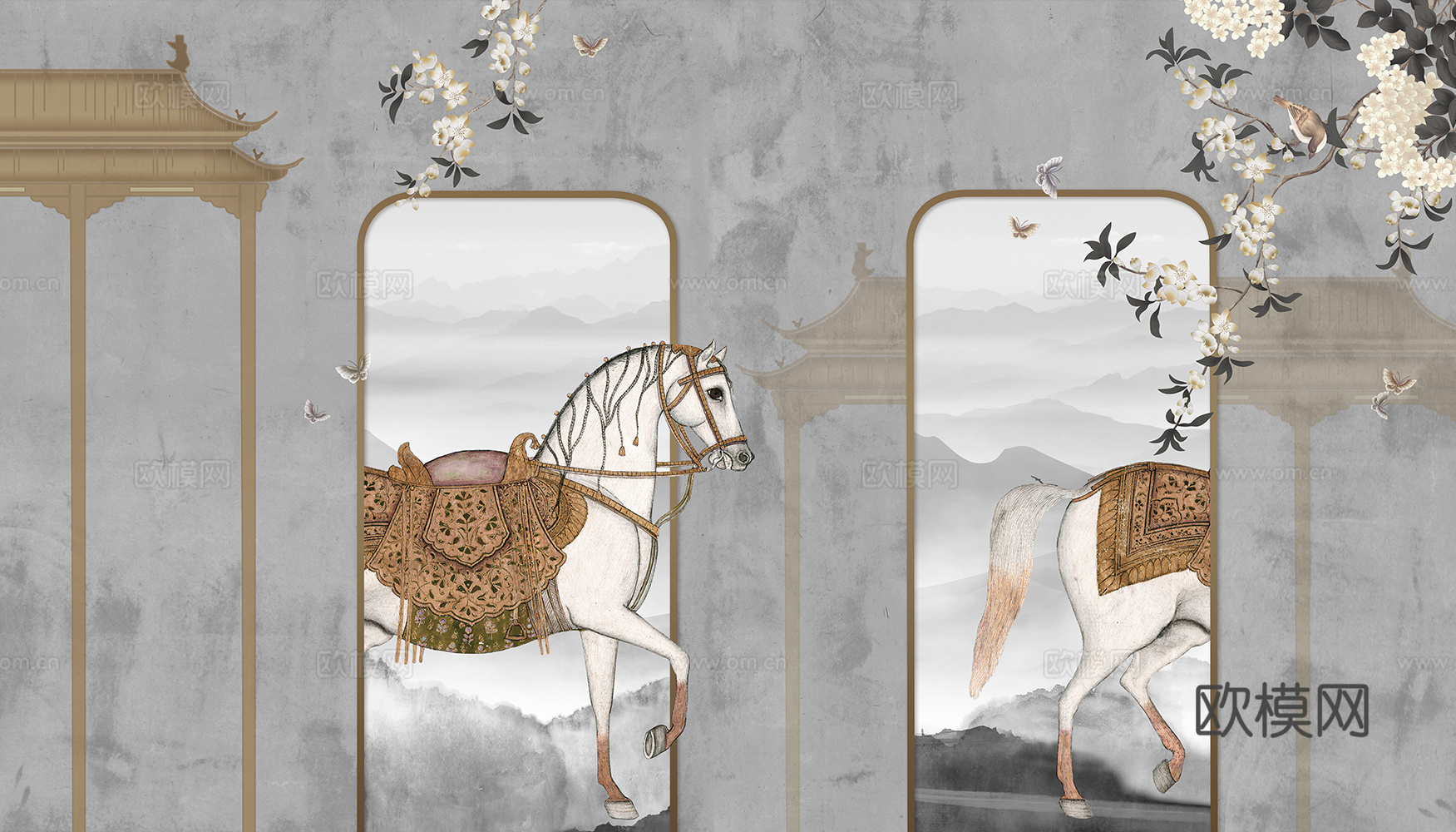 现代高清 中式壁纸下载