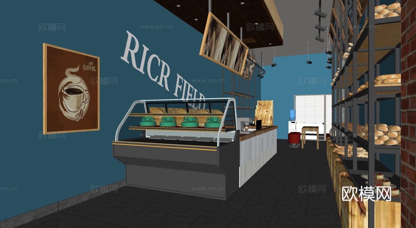 现代面包店su模型下载