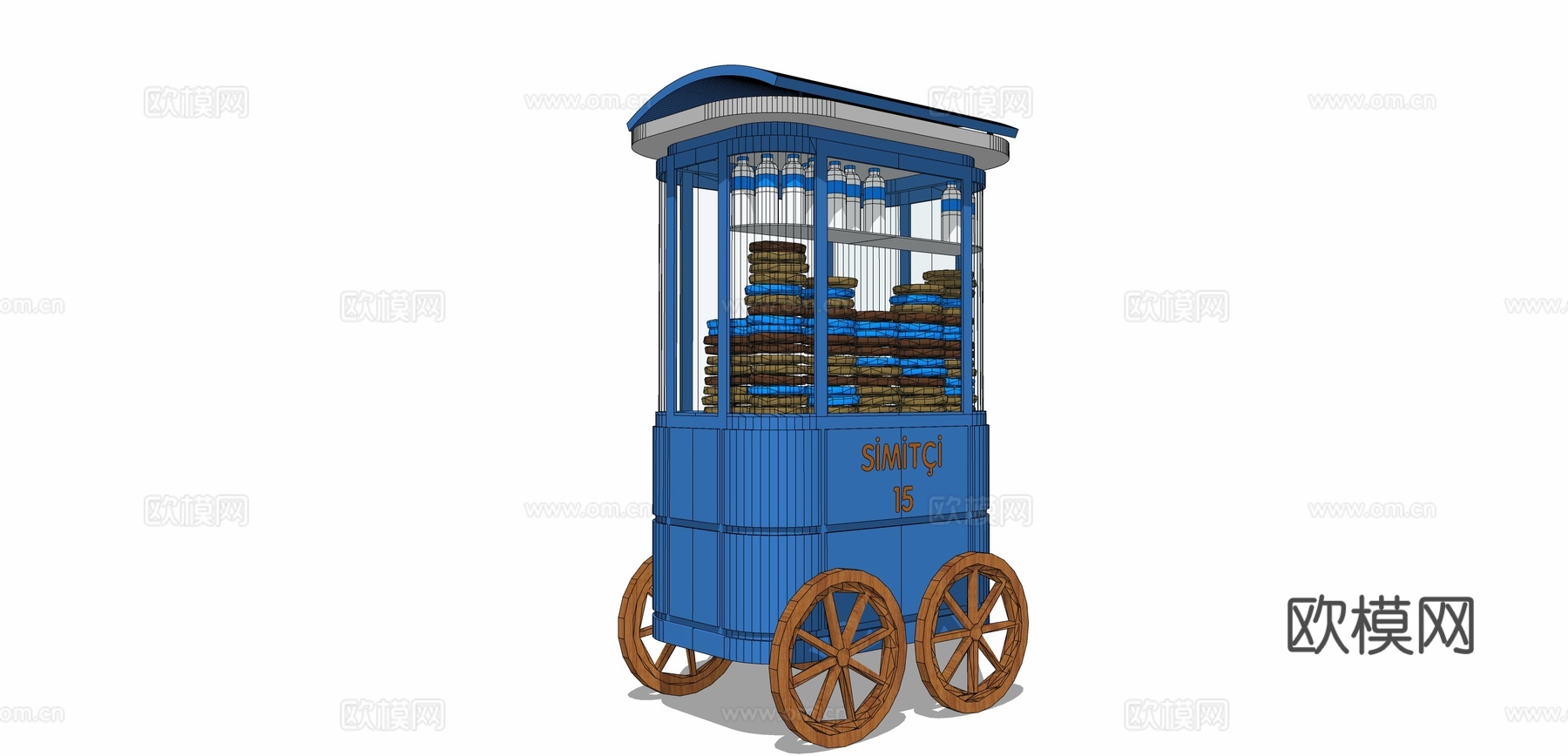 简美售卖车su模型下载