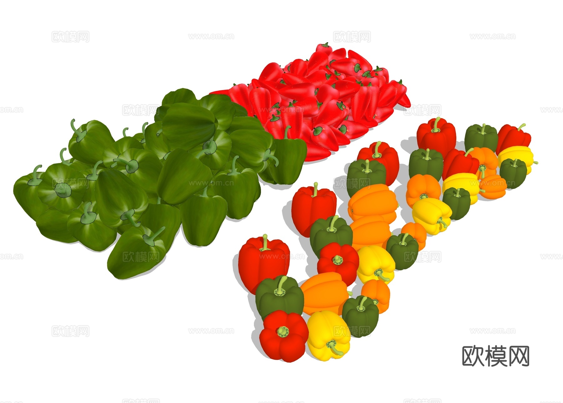 辣椒甜椒 彩椒蔬菜su模型下载