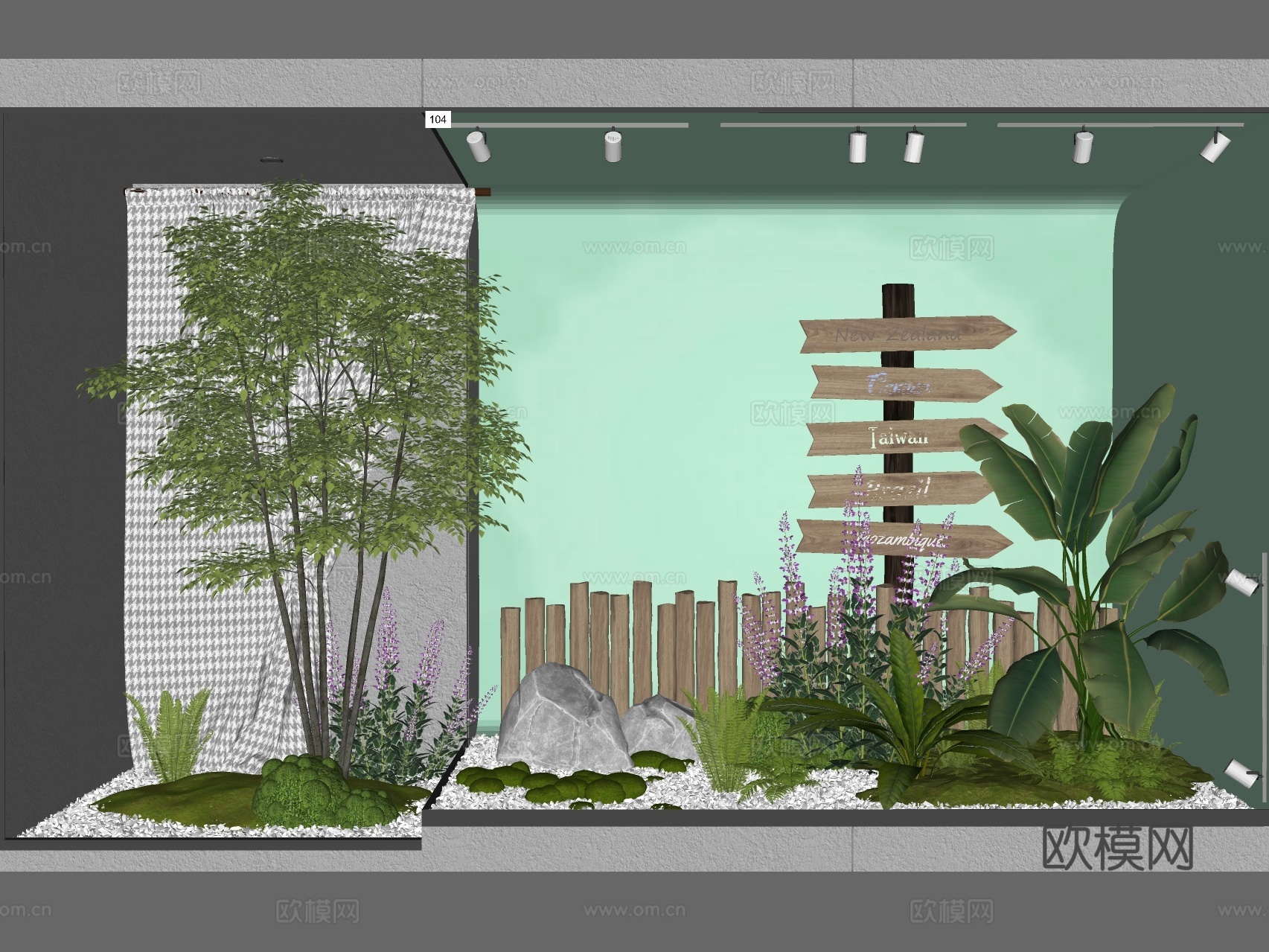 室内造景 植物堆su模型下载