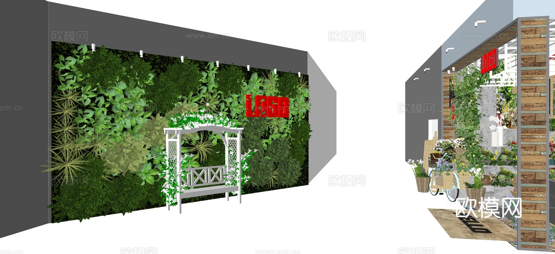 现代花店su模型下载