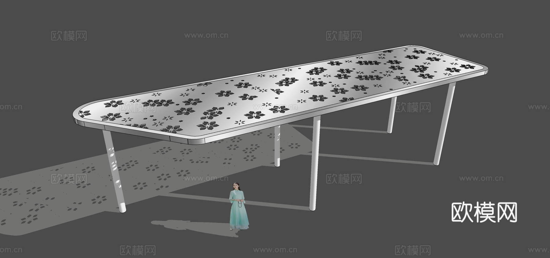 现代金属凉亭su模型下载