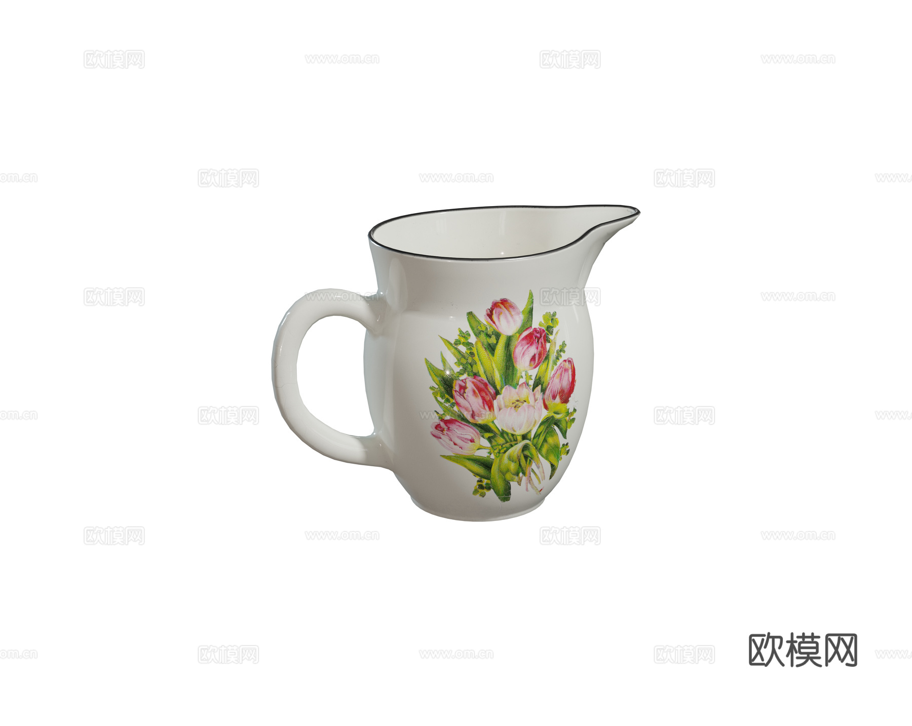 现代 陶瓷杯 水杯 水罐 水培植物容器杯组合3d模型