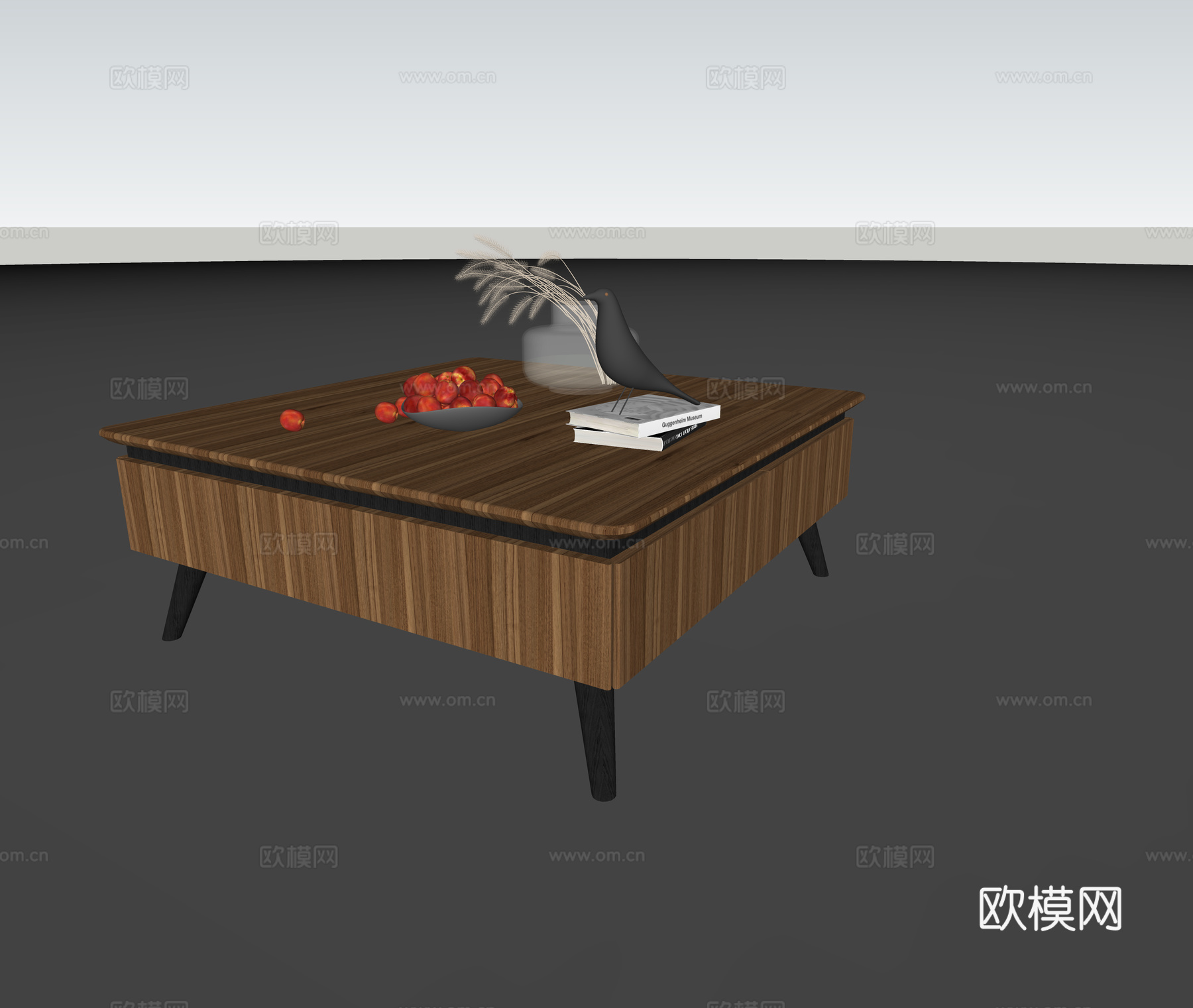 现代茶几su模型下载