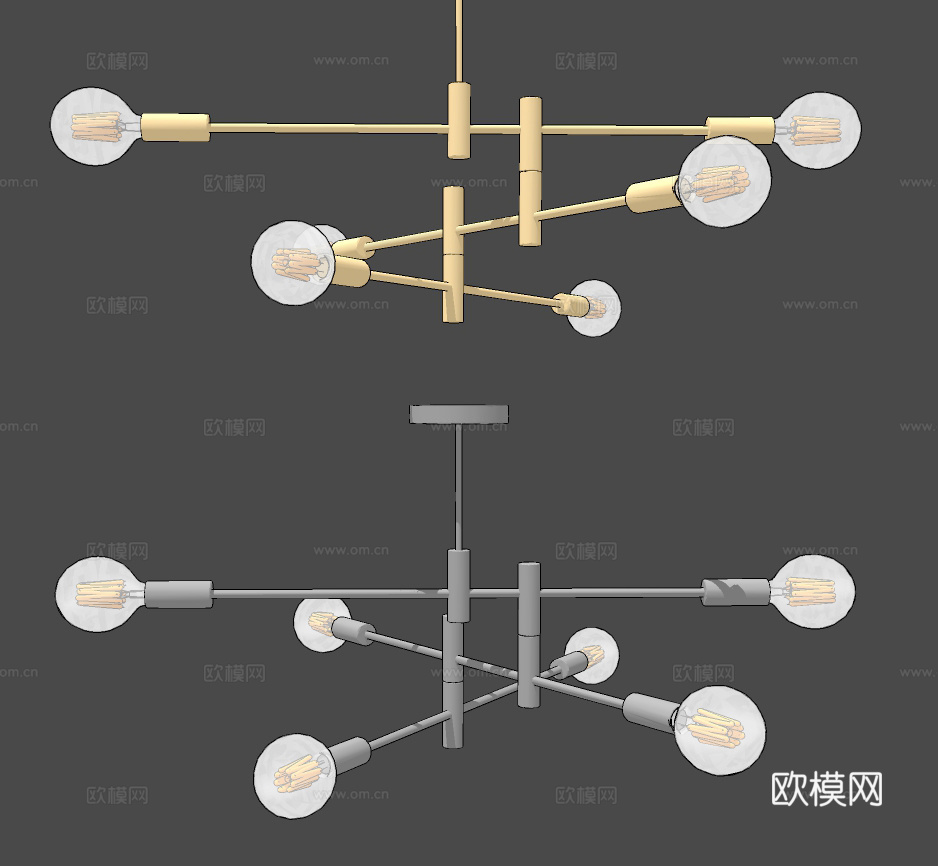 北欧灯泡吊灯su模型下载