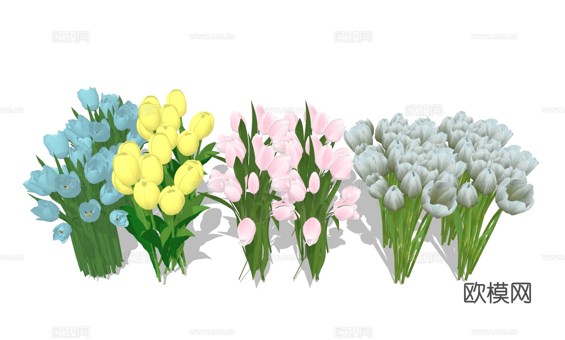郁金香 花卉鲜花 花瓶 花艺su模型下载