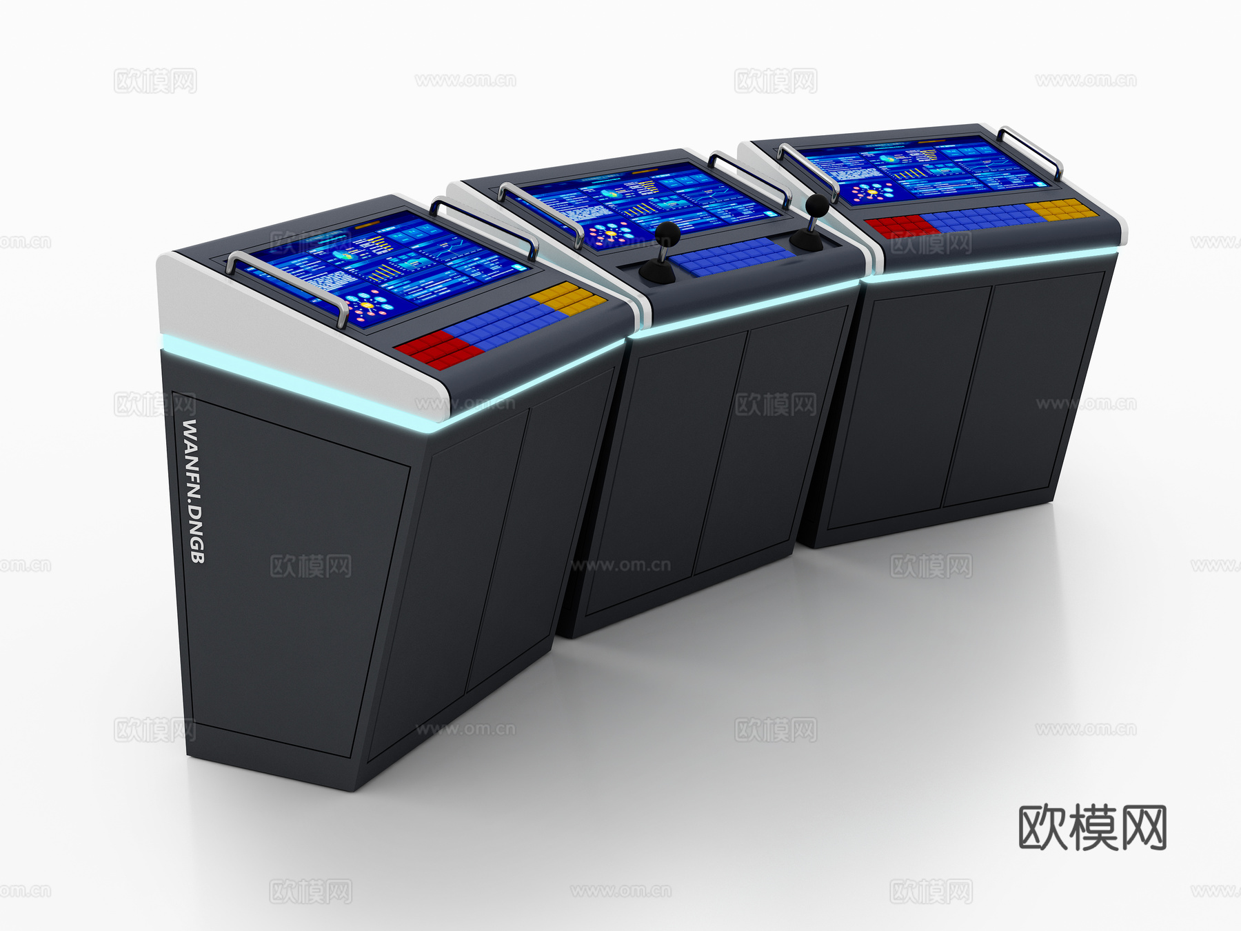 现代控制台终端3d模型