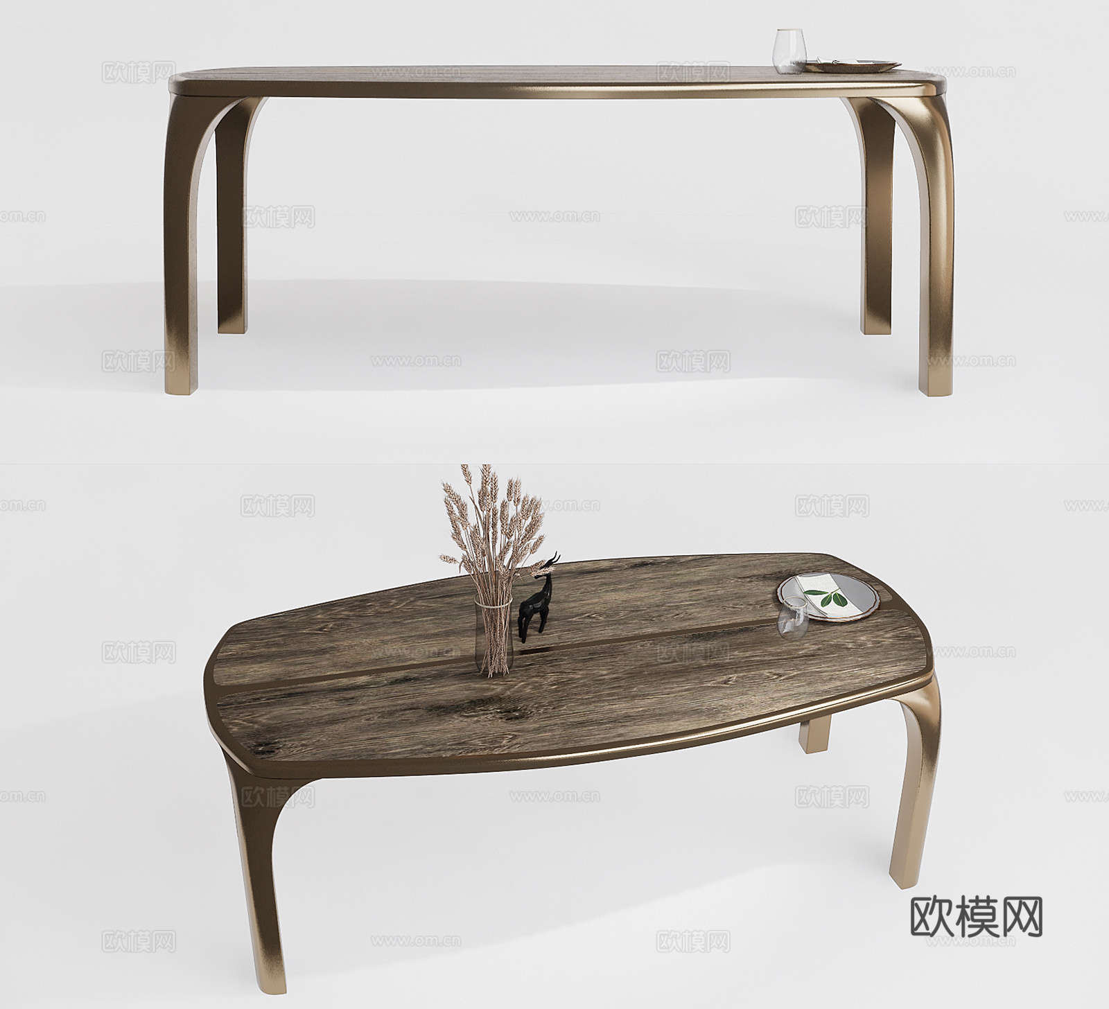 现代条形餐桌su模型下载