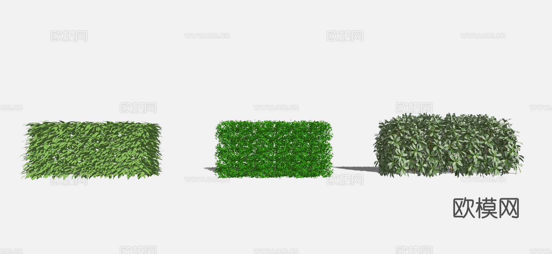 现代绿篱景墙 灌木围墙su模型下载
