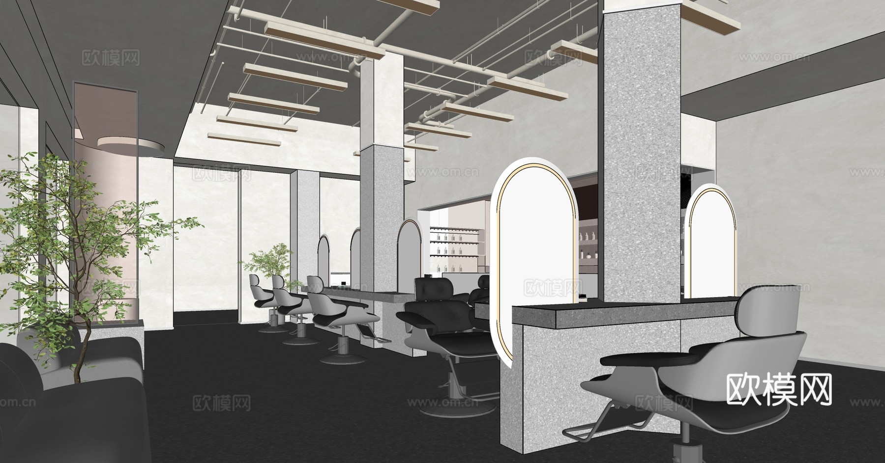 现代理发店su模型下载