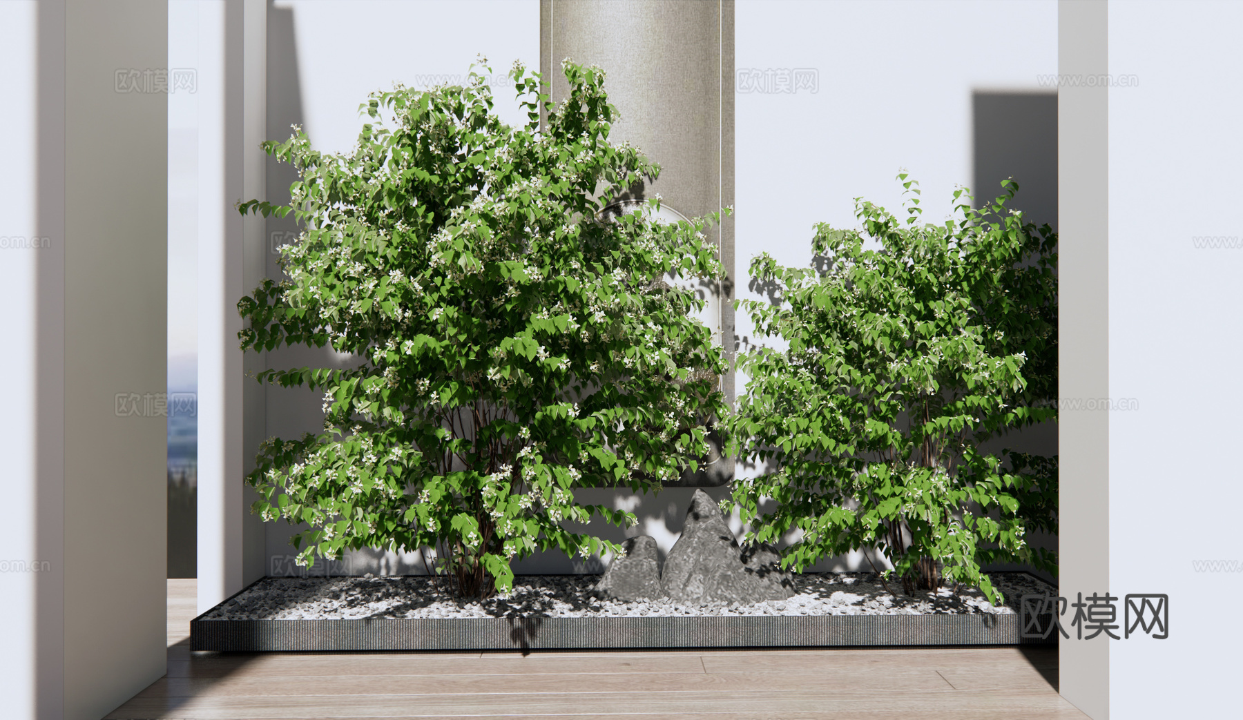 现代植物灌木su模型下载