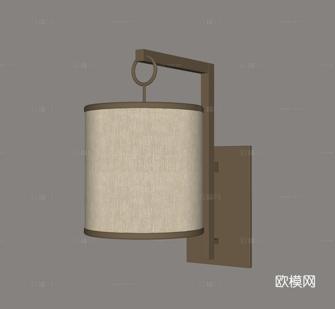 新中式壁灯su模型