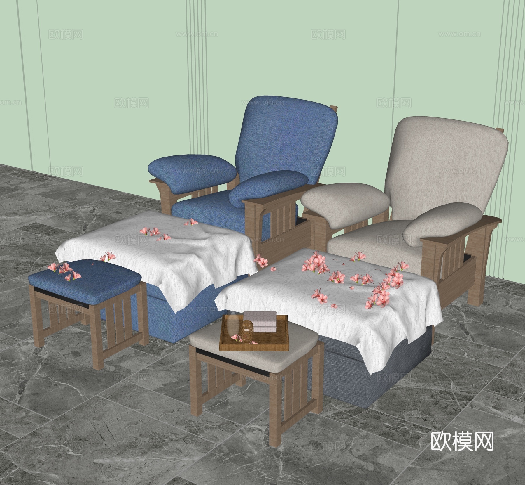 现代椅子 躺椅su模型下载