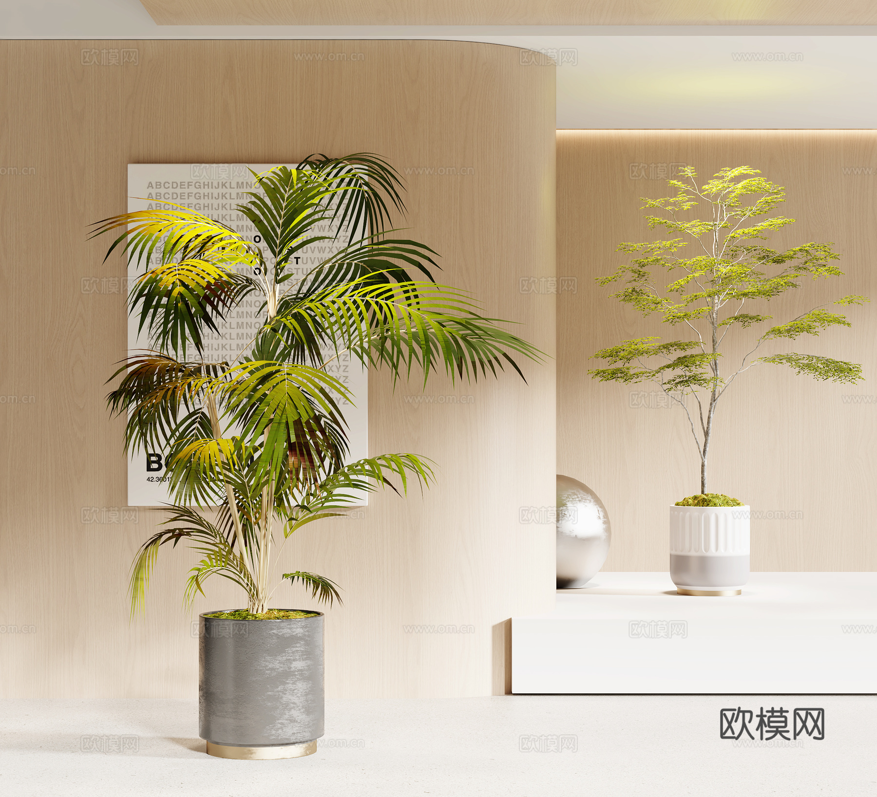 现代绿植盆栽盆景3d模型