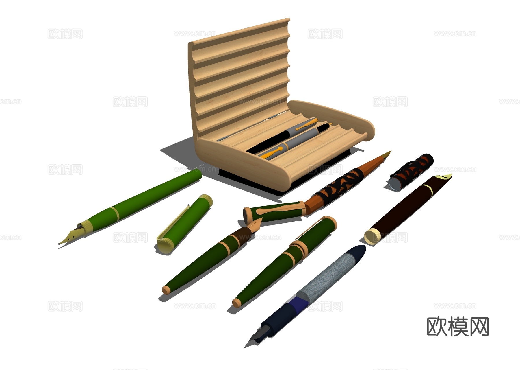钢笔文具 签字笔su模型下载