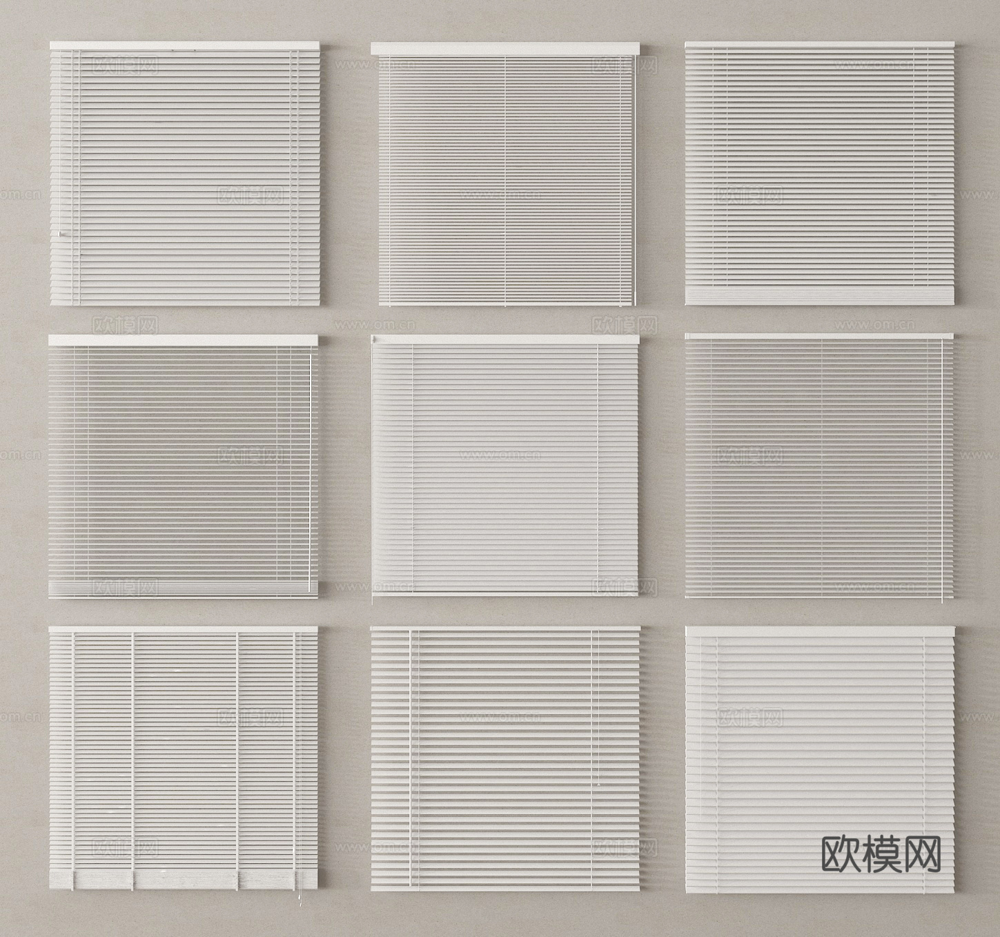 百叶帘 遮光帘 拉帘 卷帘3d模型