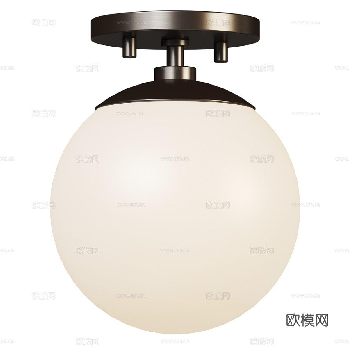 现代轻奢球形玻璃吸顶灯3d模型