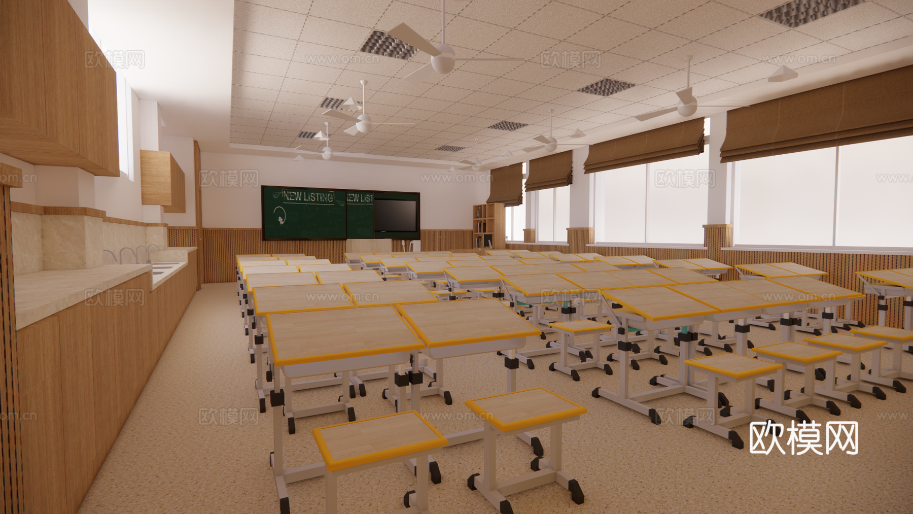现代学校大学外馆su模型下载