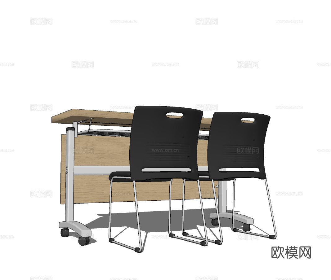 现代培训桌椅会议桌椅su模型下载