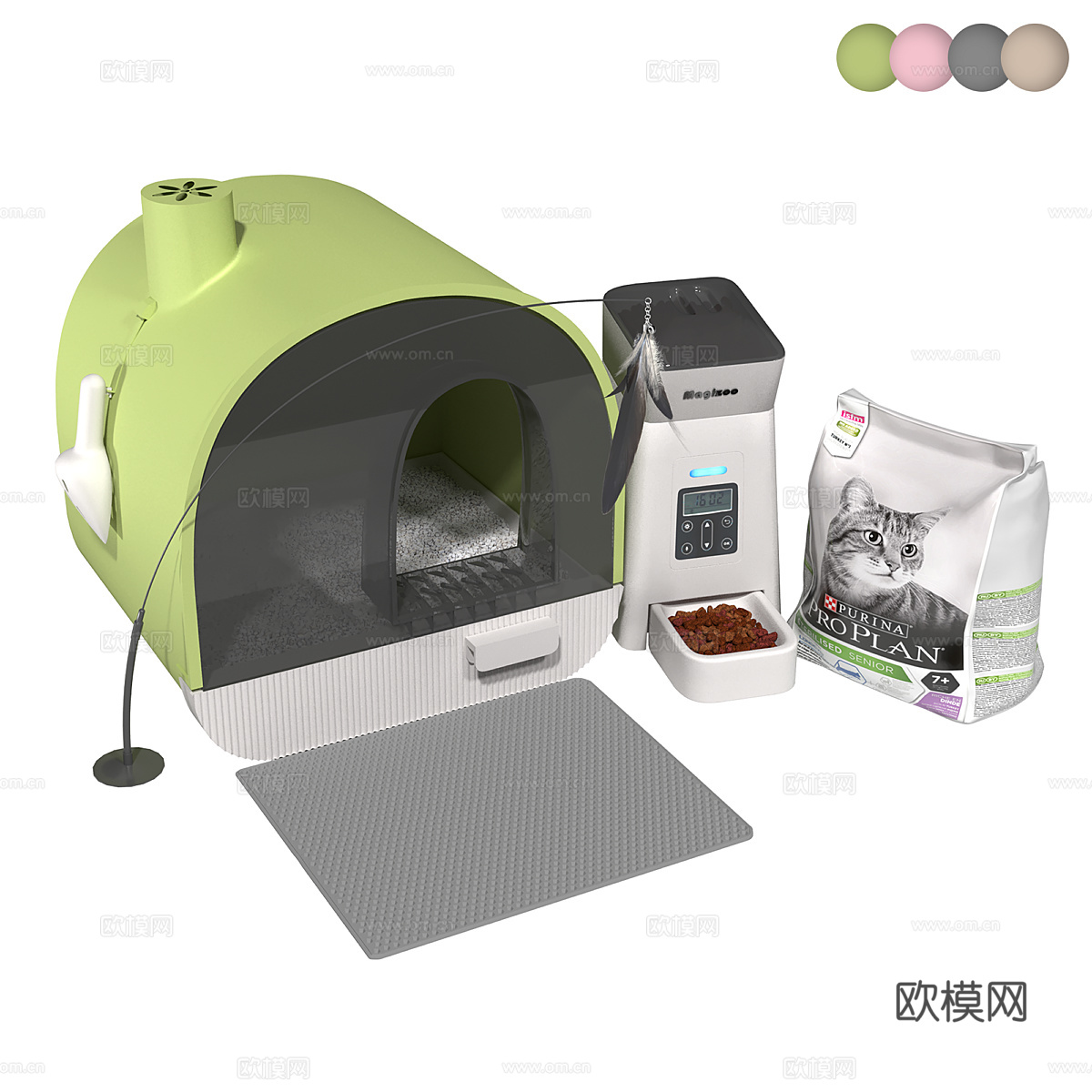 现代宠物用品套装3d模型