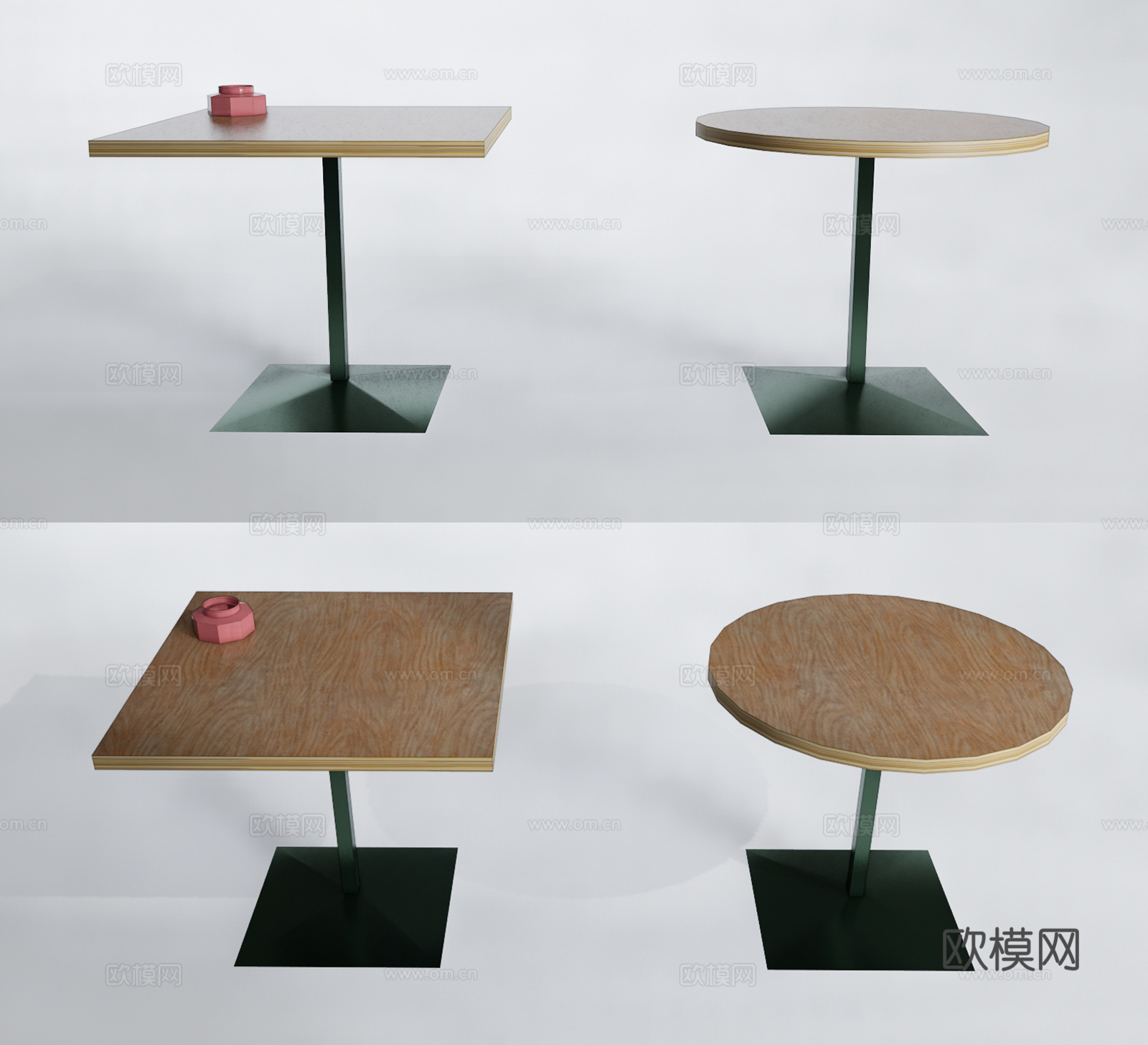现代实木餐桌su模型下载