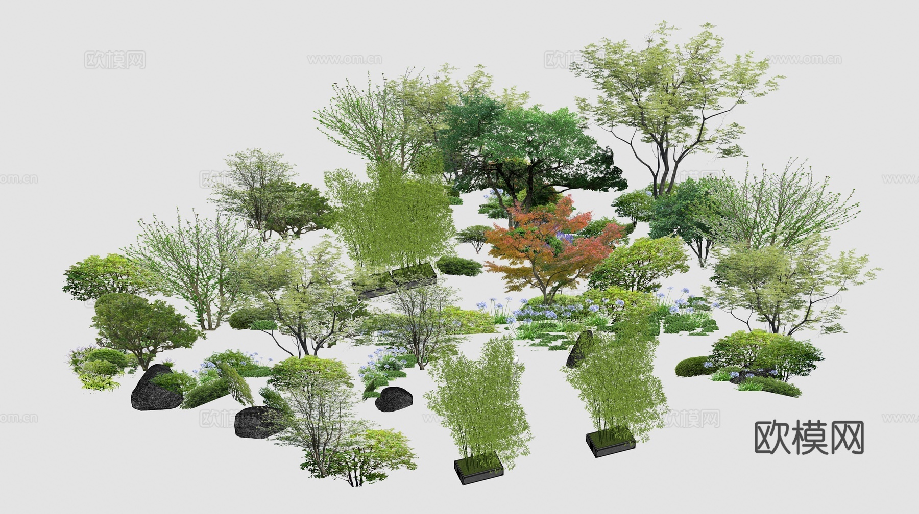 现代景观植物园艺小品su模型下载