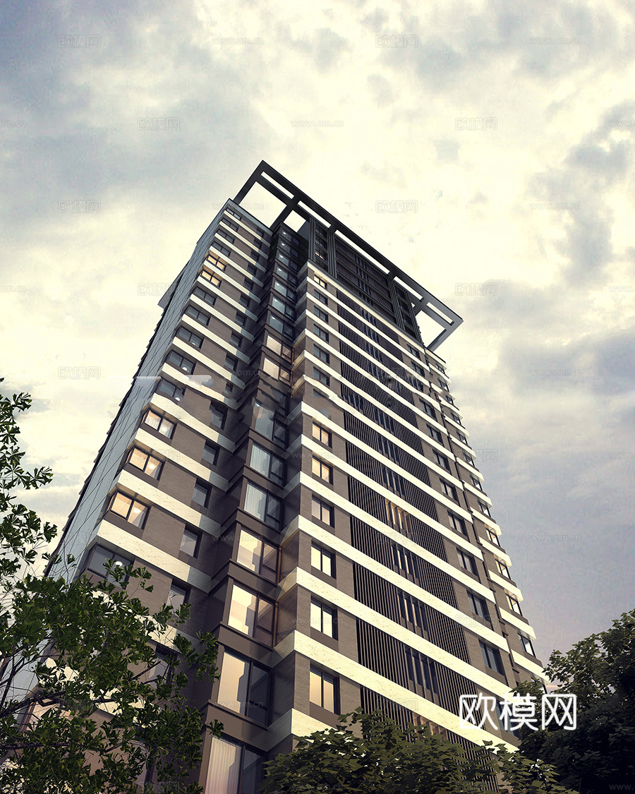 新中式高层住宅小区su模型下载