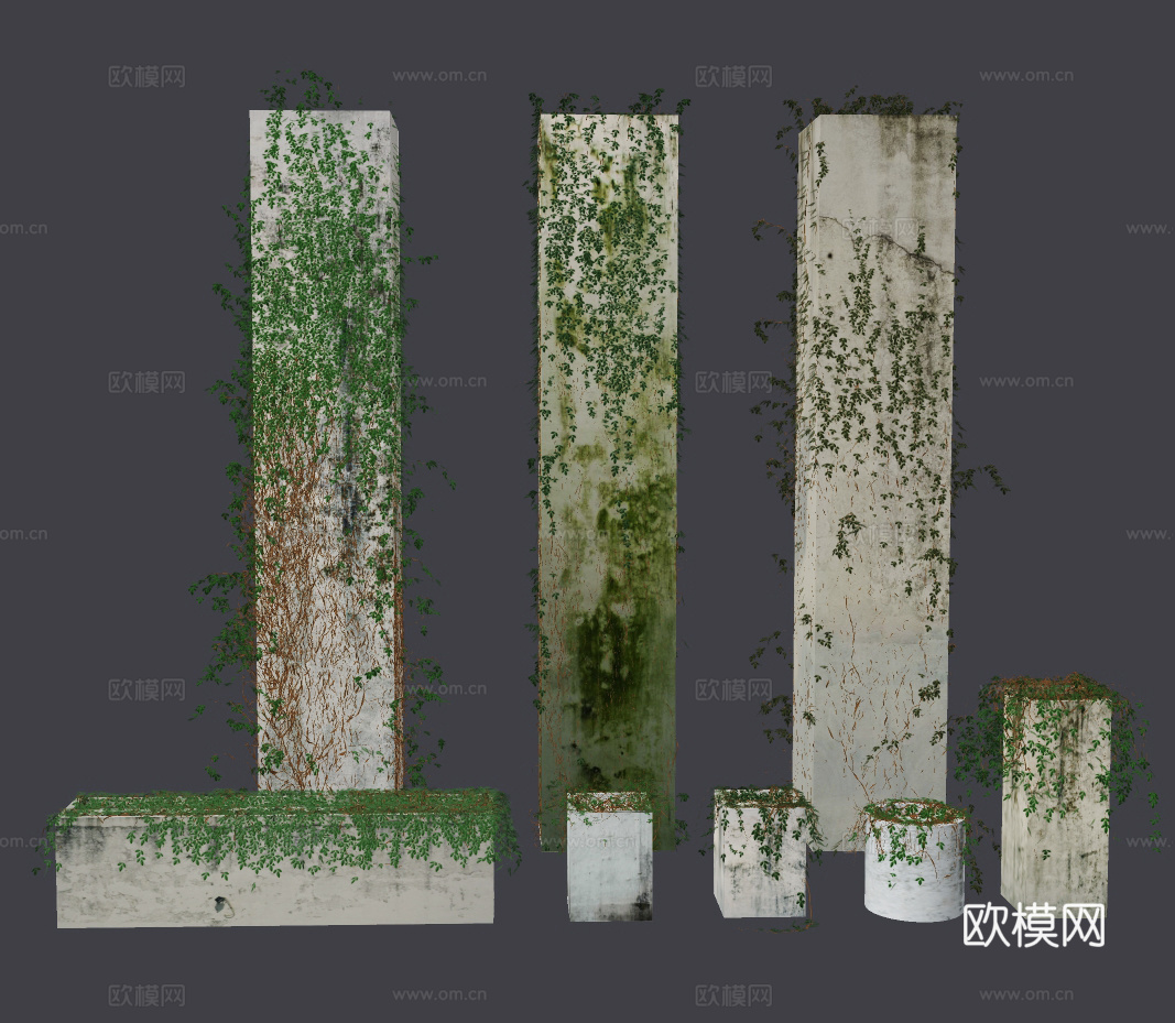 现代爬山虎藤蔓爬架su模型下载