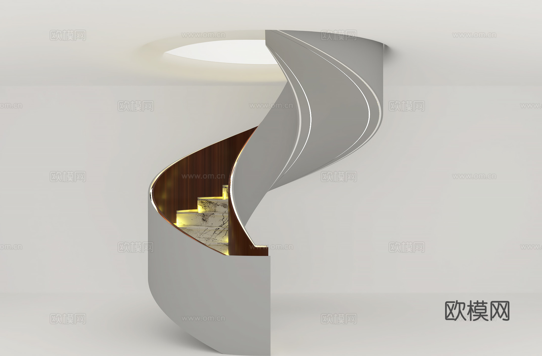 现代楼梯  轻奢楼梯    极简楼梯3d模型