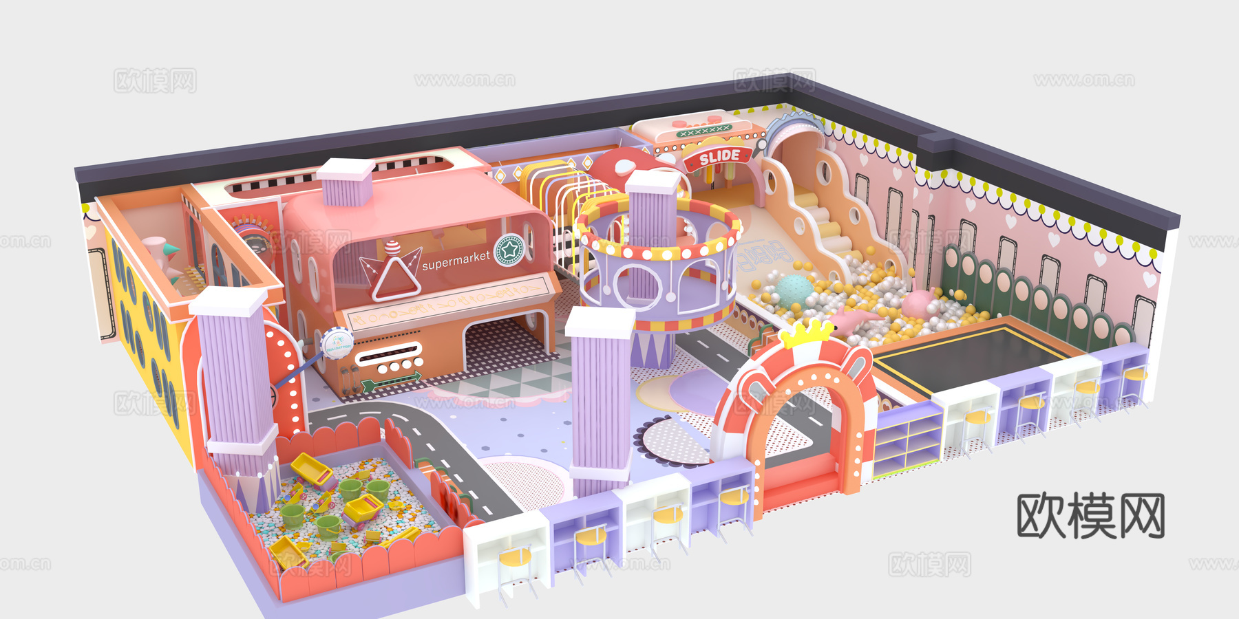 儿童乐园淘气堡3d模型
