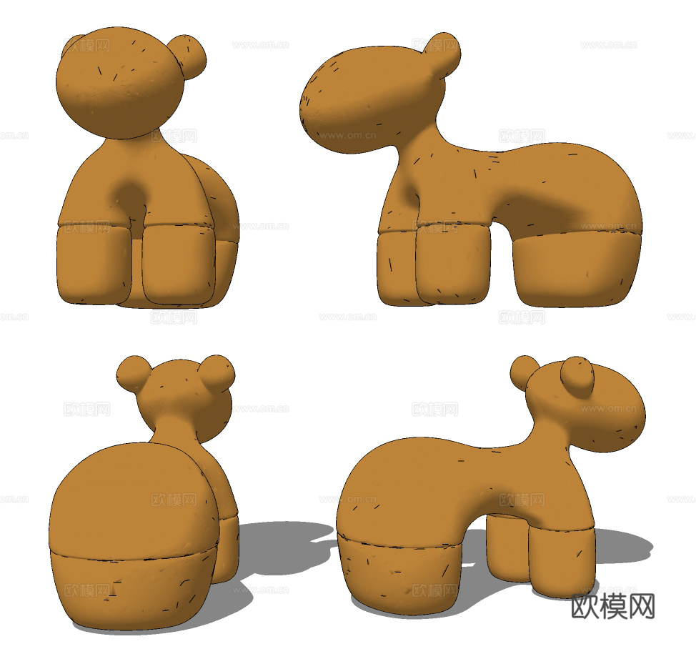 现代山羊椅 儿童椅su模型下载