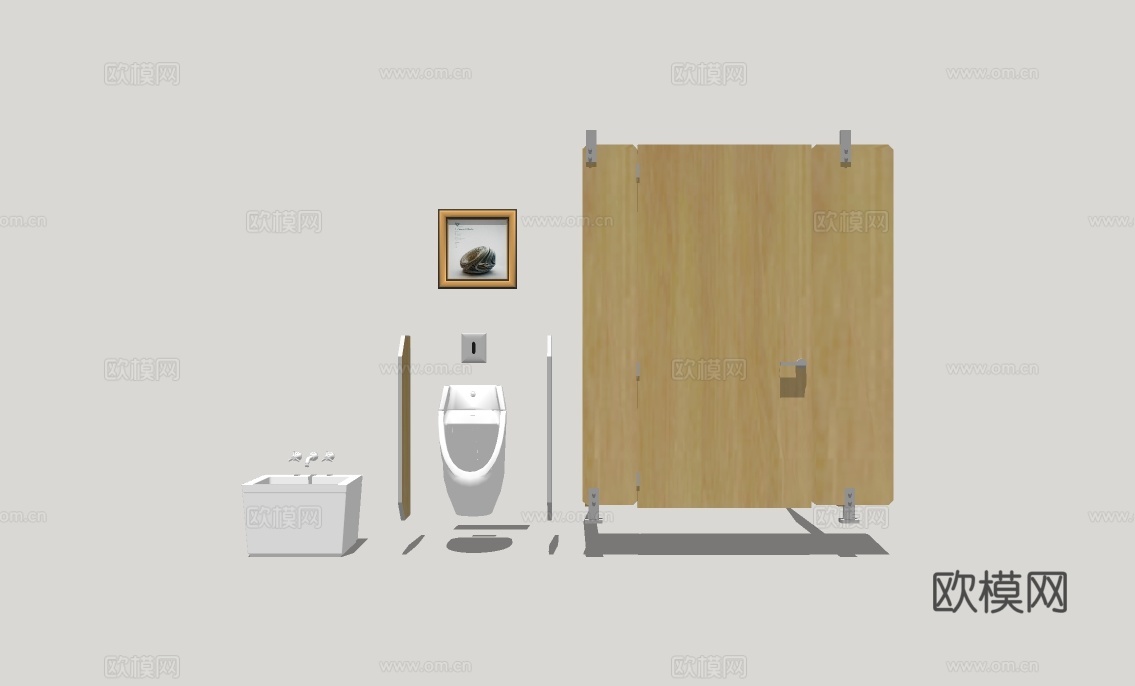 现代小便器su模型下载