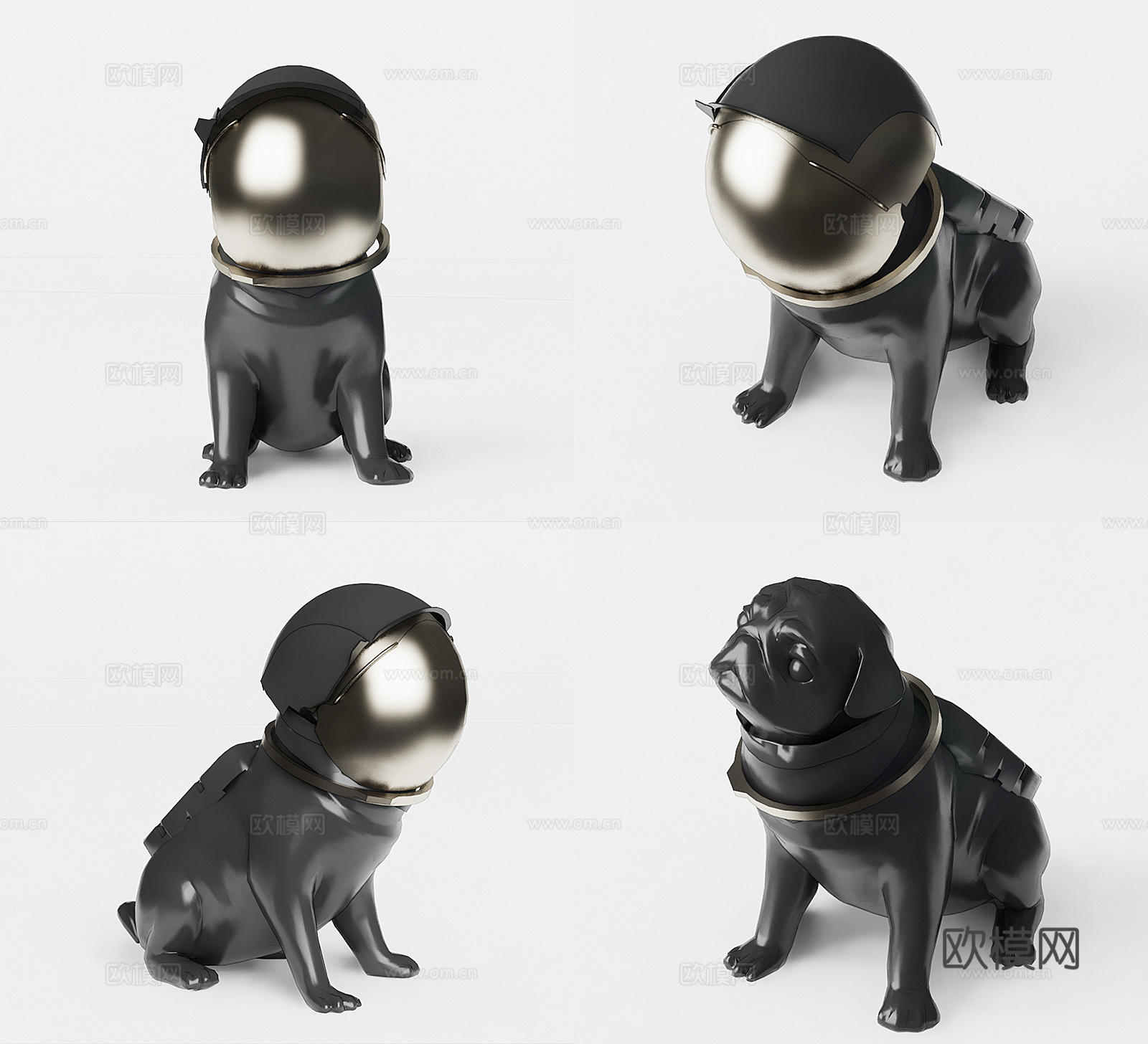 现代狗狗雕塑摆件su模型下载