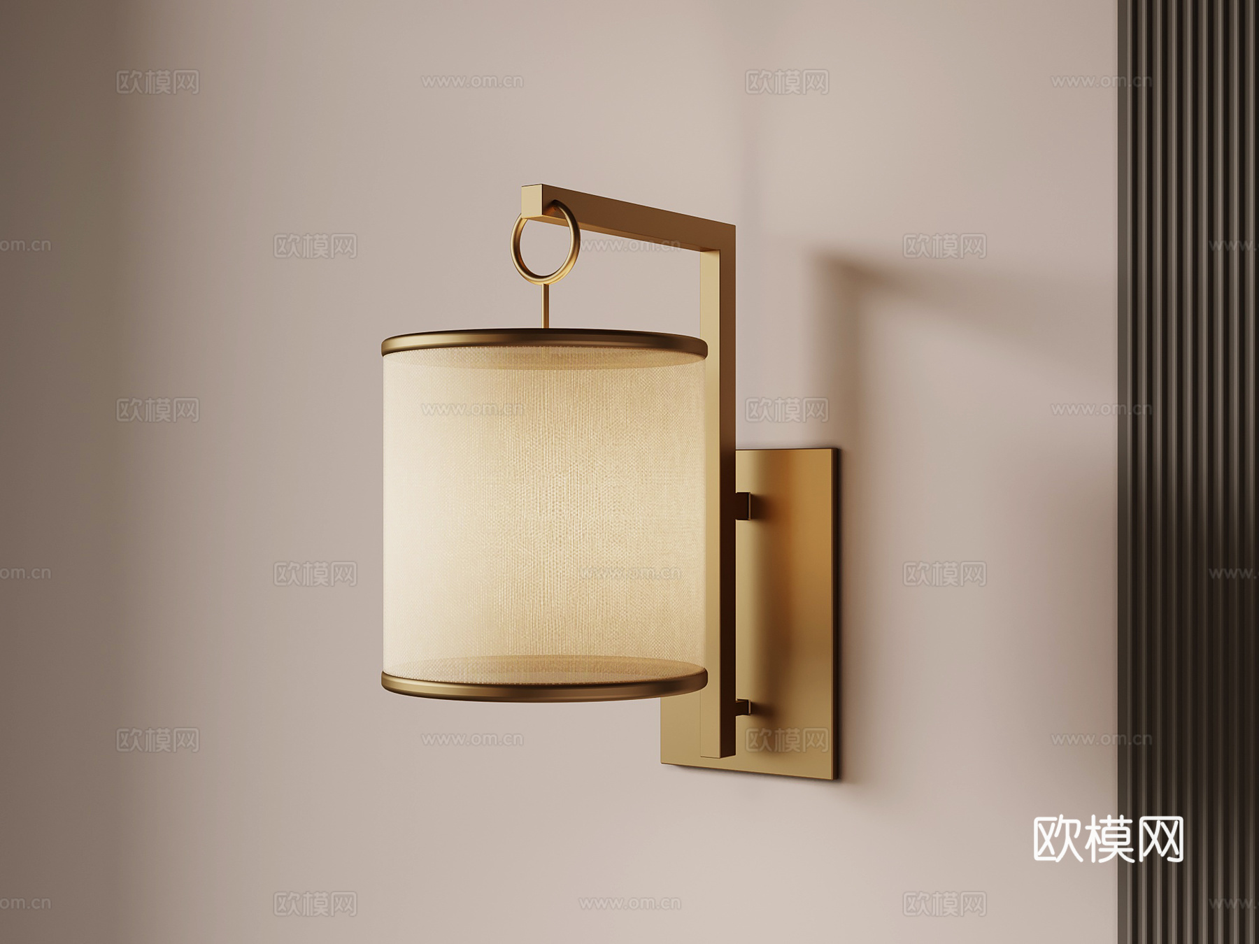新中式壁灯3d模型下载
